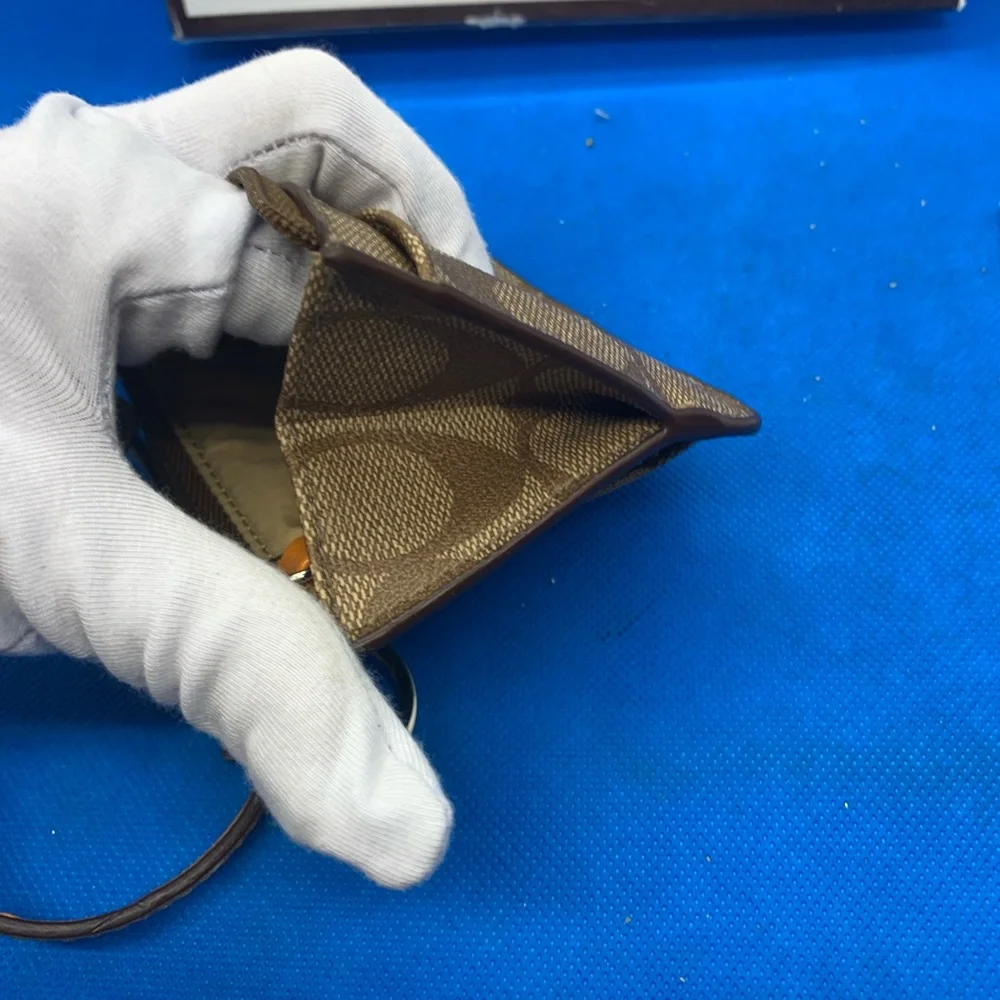 Coach signature key pouch key fob ID wallet type‎ credit card money holder